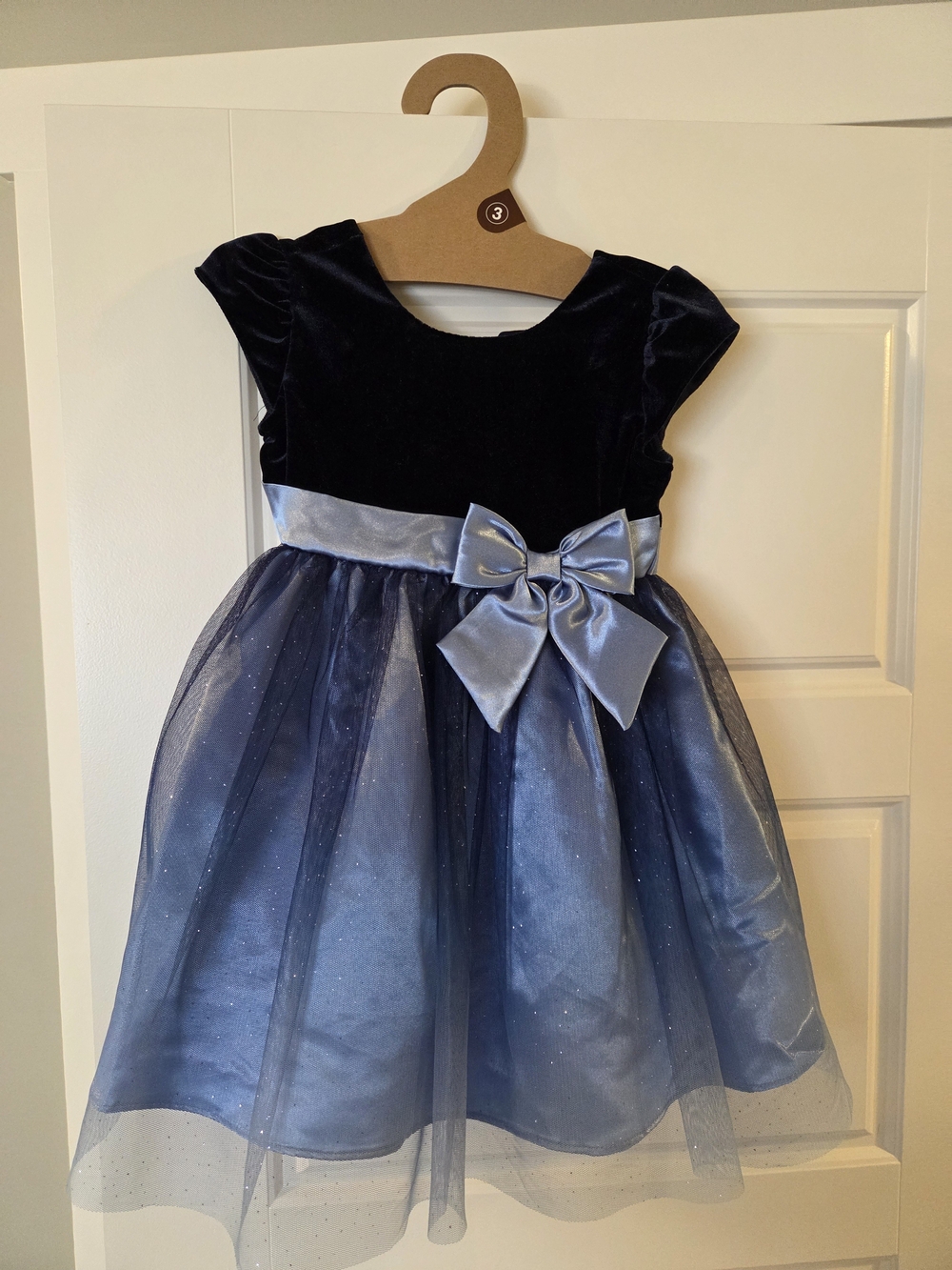 Jona Michelle Navy Velvet & Tulle Party Dress - Toddler Girls Size 3